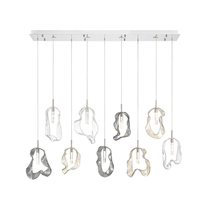 Eurofase 49239 Norah 9-lt 51" LED Linear Chandelier - Polished Nickel