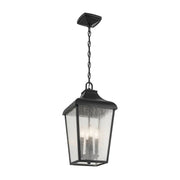 Kichler 49740 Forestdale 4-lt 10" Outdoor Pendant - Textured Black