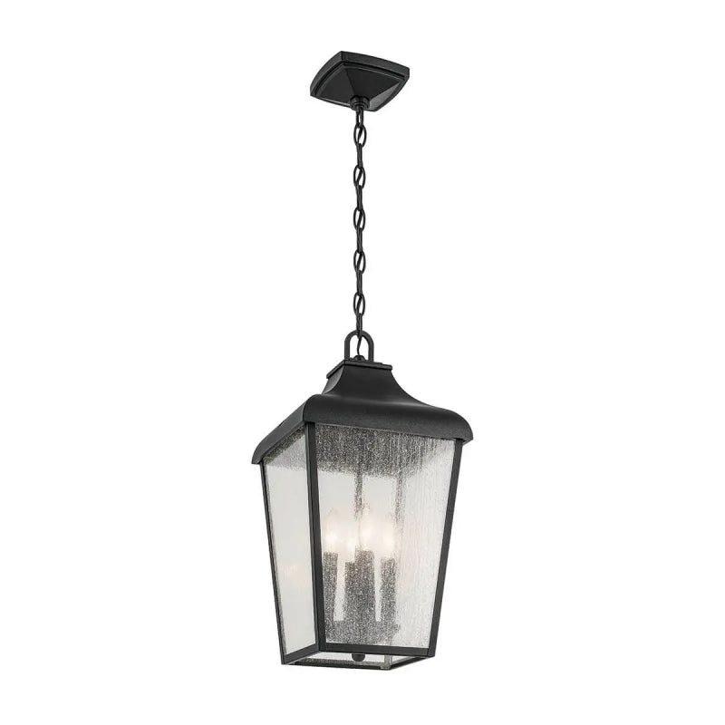 Kichler 49740 Forestdale 4-lt 10" Outdoor Pendant - Textured Black