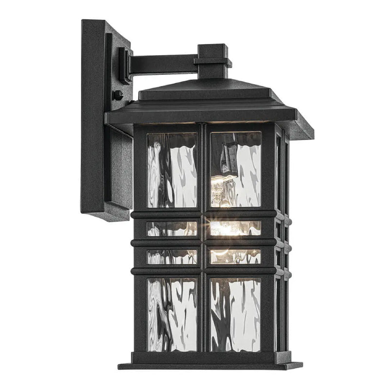 Kichler 49829 Beacon Square 1-lt 12" Tall Outdoor Wall Light - Textured Black