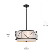 Kichler 52075 Birkleigh 3-lt 18" Pendant