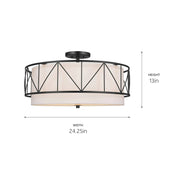 Kichler 52076 Birkleigh 4-lt 24" Semi Flush