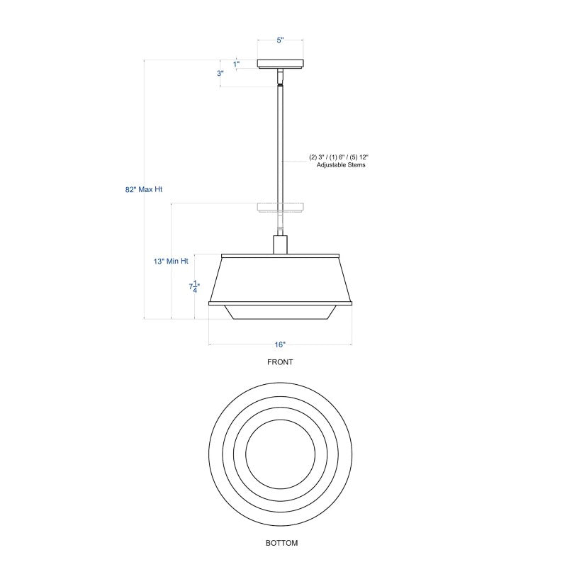 Varaluz 520P03 Desert Flyer 3-lt 16" Convertible Pendant/Semi-Flush