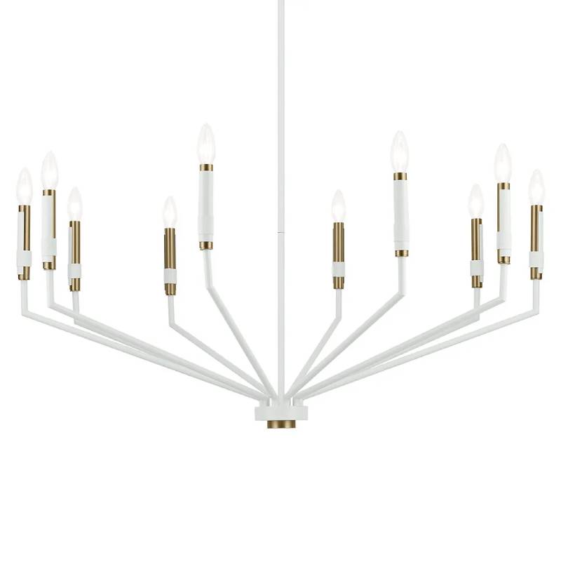 Kichler 52348 Armand 10-lt 38" Chandelier-White with Bronze