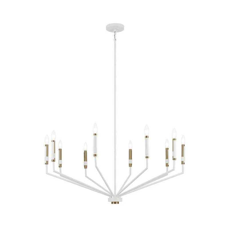 Kichler 52348 Armand 10-lt 38" Chandelier-White with Bronze