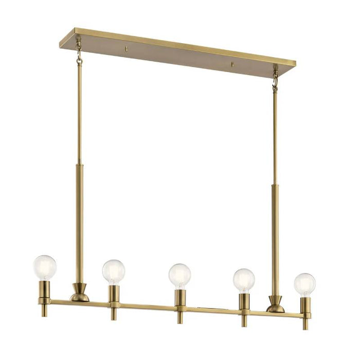 Kichler 52425 Torvee 5-lt 42" Linear Chandelier-Brushed Natural Brass