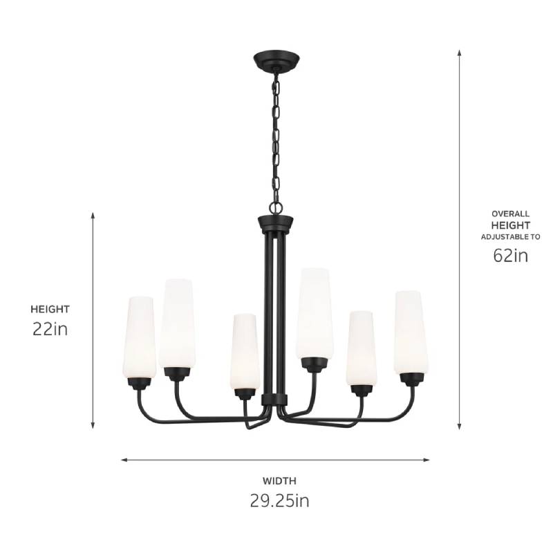 Kichler 52480 Truby 6-lt 29" Chandelier