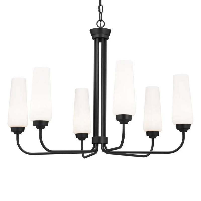 Kichler 52480 Truby 6-lt 29" Chandelier-Black