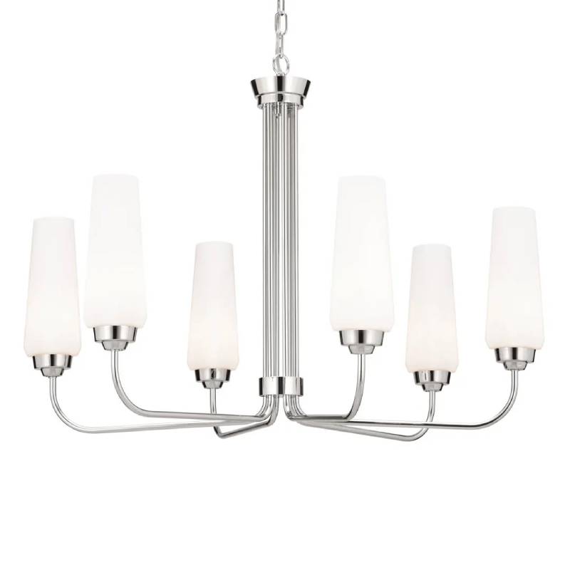 Kichler 52480 Truby 6-lt 29" Chandelier-Polished Nickel