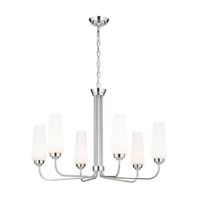 Kichler 52480 Truby 6-lt 29" Chandelier-Polished Nickel