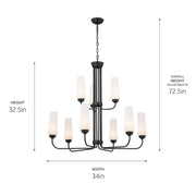 Kichler 52482 Truby 9-lt 34" Chandelier