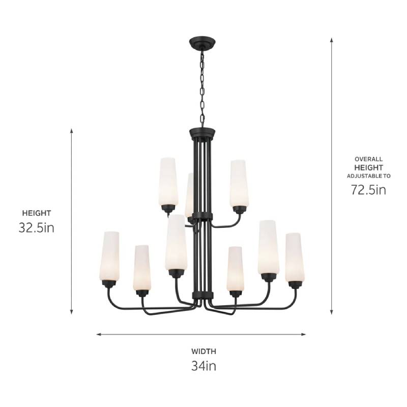 Kichler 52482 Truby 9-lt 34" Chandelier