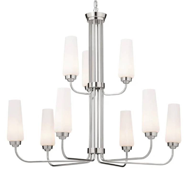 Kichler 52482 Truby 9-lt 34" Chandelier-Polished Nickel