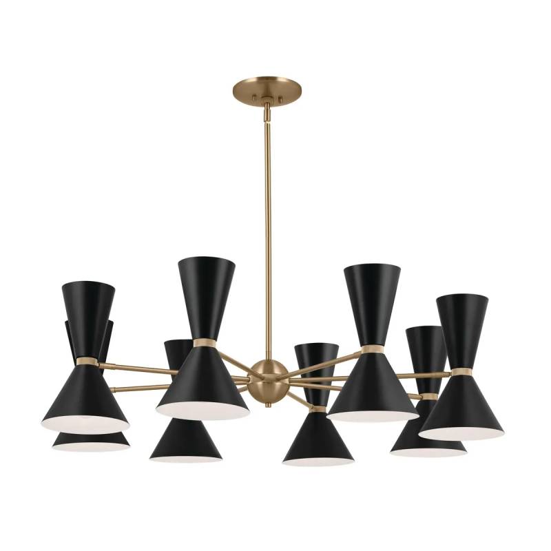 Kichler 52567 Phix 16-lt 49" Chandelier-Champagne Bronze with Black
