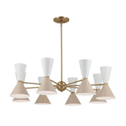 Kichler 52567 Phix 16-lt 49" Chandelier-Champagne Bronze with Greige and White