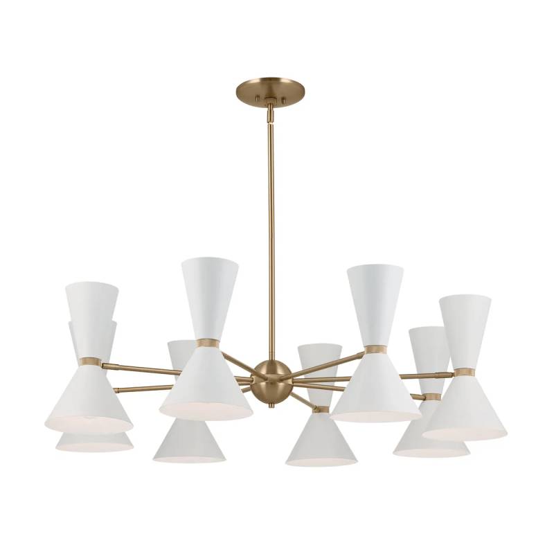 Kichler 52567 Phix 16-lt 49" Chandelier-Champagne Bronze with White