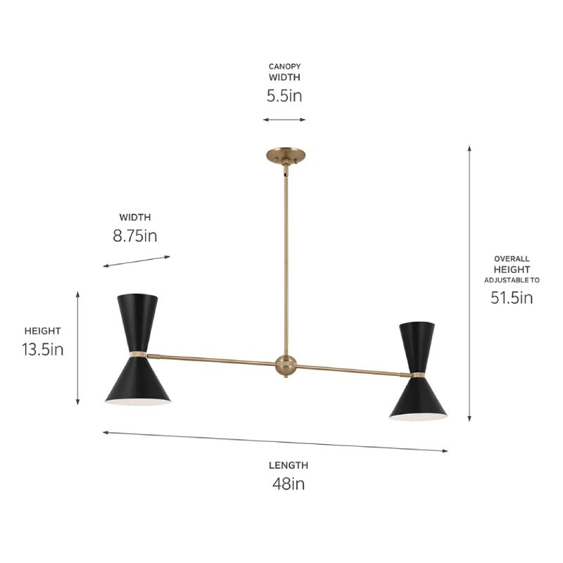 Kichler 52569 Phix 4-lt 48" Linear Chandelier