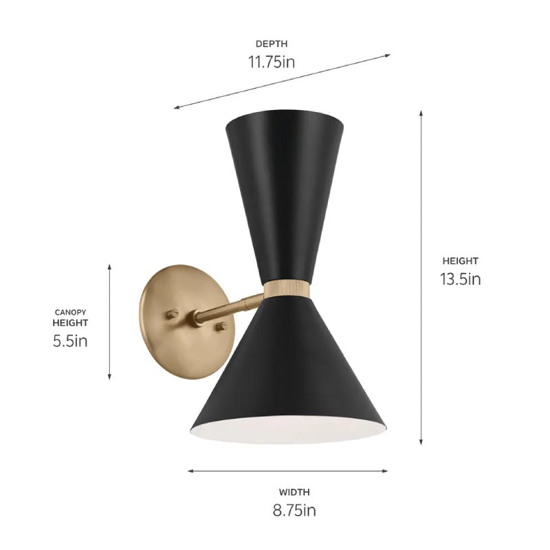 Kichler 52570 Phix 2-lt 14" Tall Wall Sconce