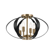 Kichler 52588 Cecil 4-lt 18" Flush Mount-Champagne Bronze with Black