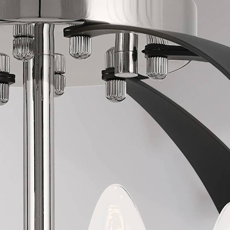 Kichler 52588 Cecil 4-lt 18" Flush Mount-Polished Nickel with Black