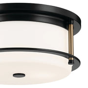 Kichler 52595 Brit 2-lt 12" Flush Mount-Black with Champagne Bronze