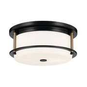 Kichler 52595 Brit 2-lt 12" Flush Mount-Black with Champagne Bronze