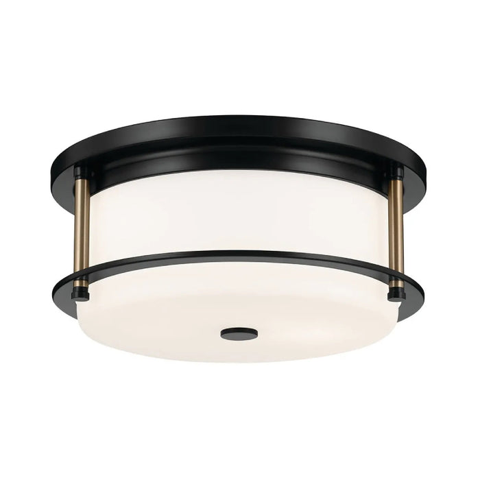 Kichler 52595 Brit 2-lt 12" Flush Mount-Black with Champagne Bronze