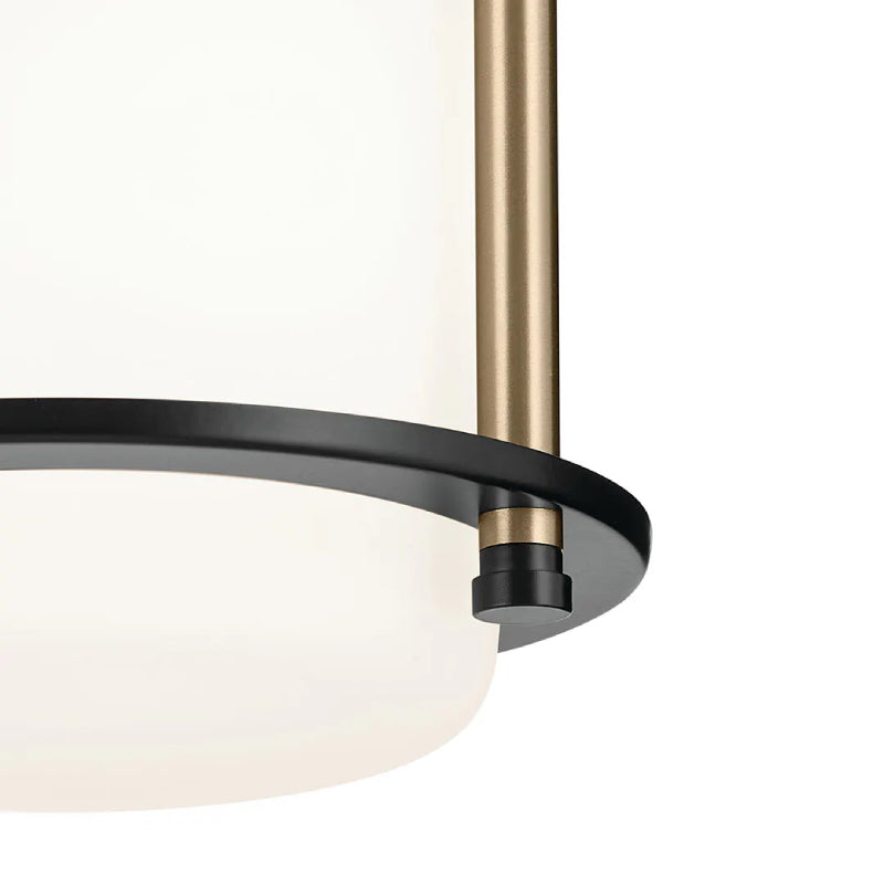 Kichler 52596 Brit 1-lt 7" Flush Mount-Black with Champagne Bronze