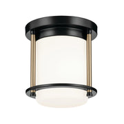 Kichler 52596 Brit 1-lt 7" Flush Mount-Black with Champagne Bronze