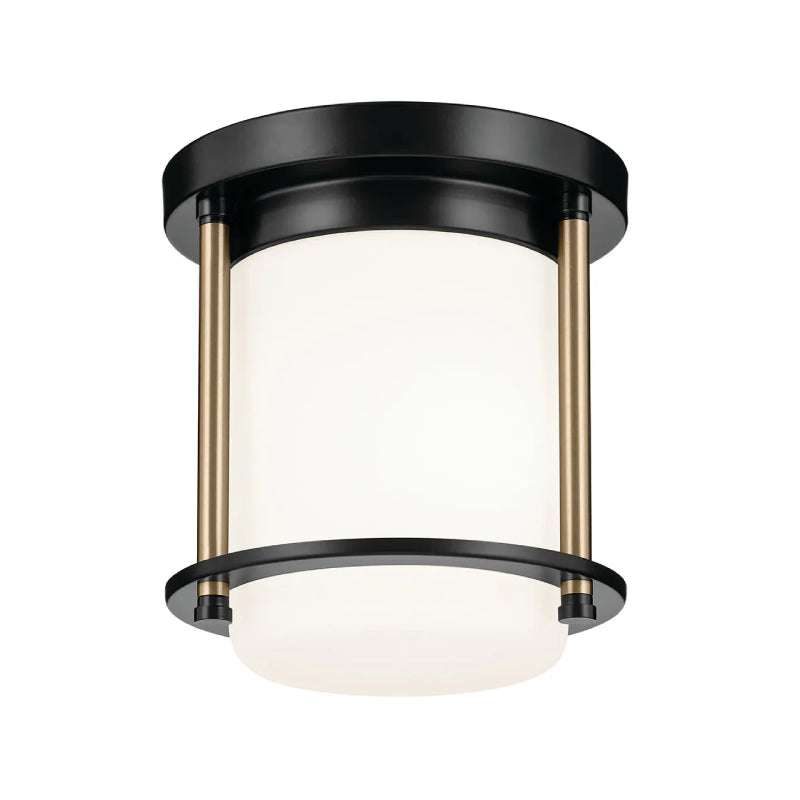 Kichler 52596 Brit 1-lt 7" Flush Mount-Black with Champagne Bronze
