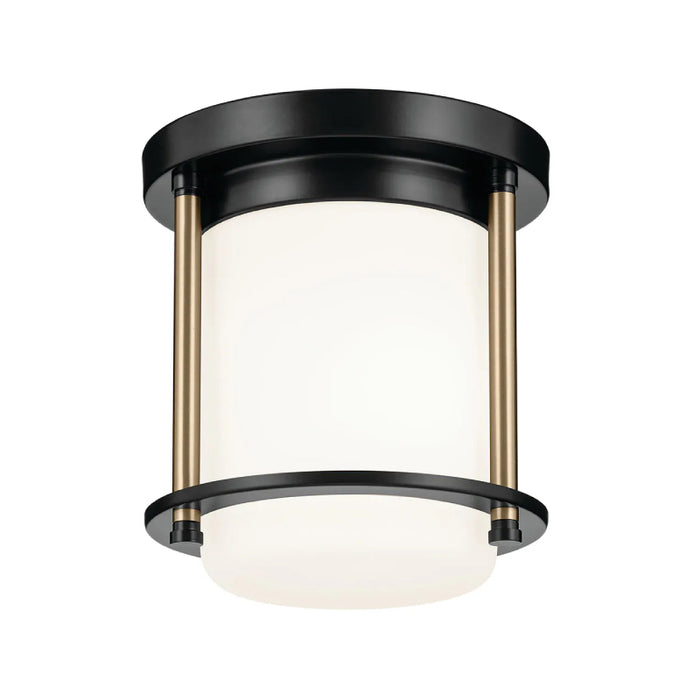 Kichler 52596 Brit 1-lt 7" Flush Mount-Black with Champagne Bronze
