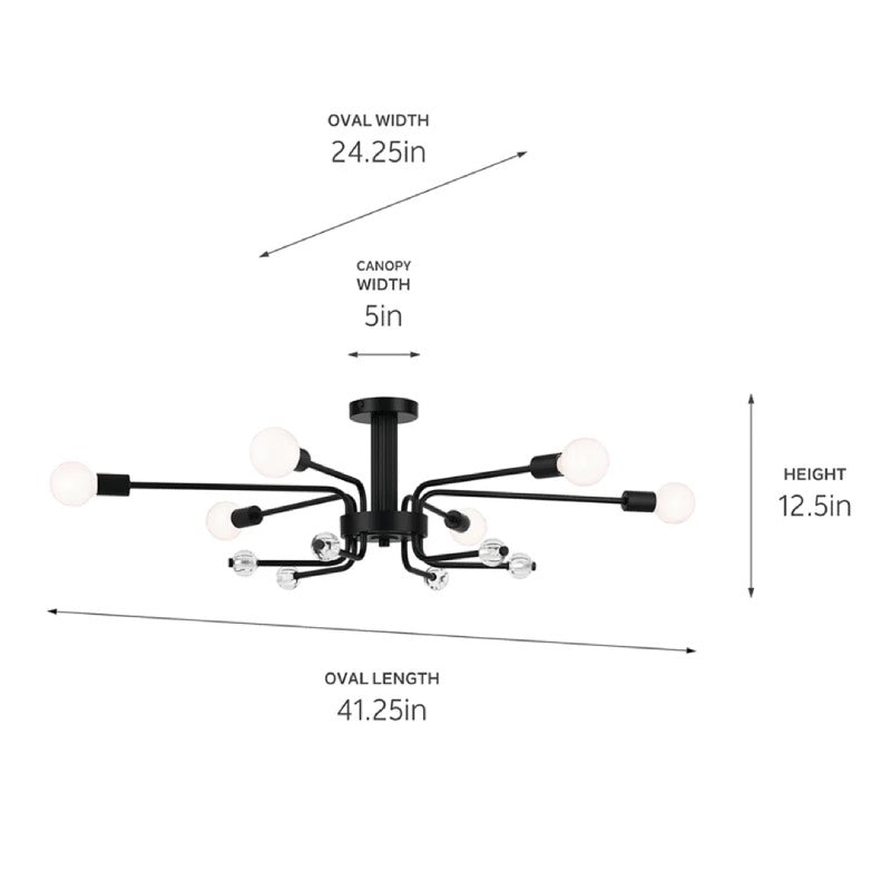 Kichler 52602 Ocala 6-lt 41" Semi Flush
