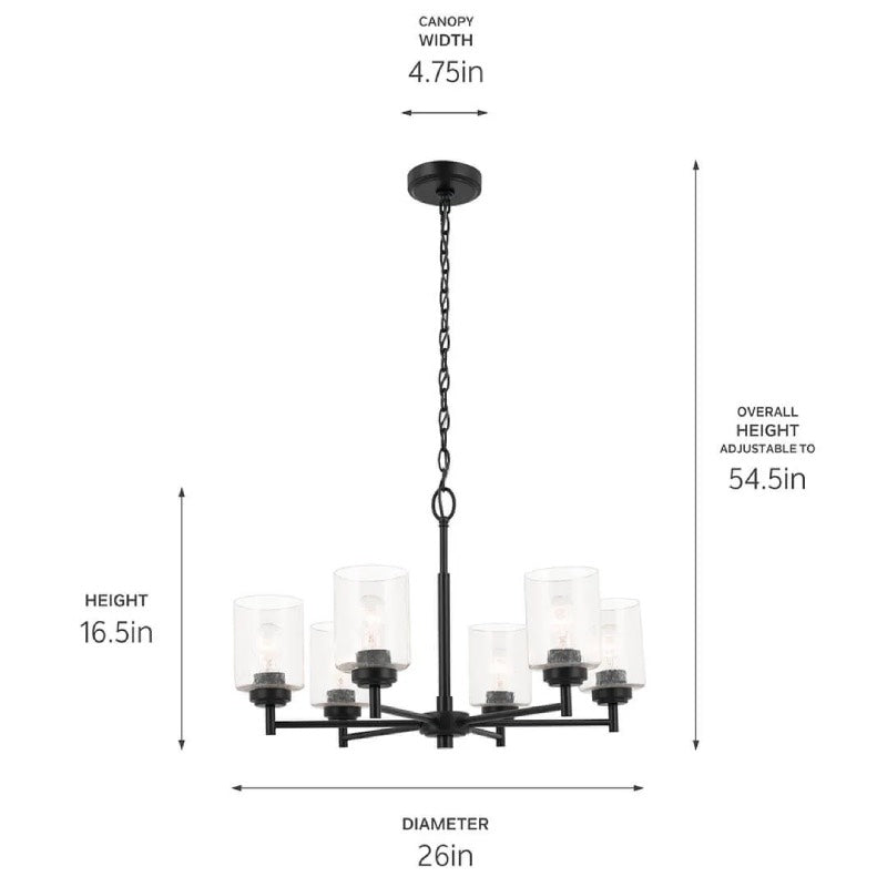 Kichler 52616 Winslow 6-lt 26" Chandelier