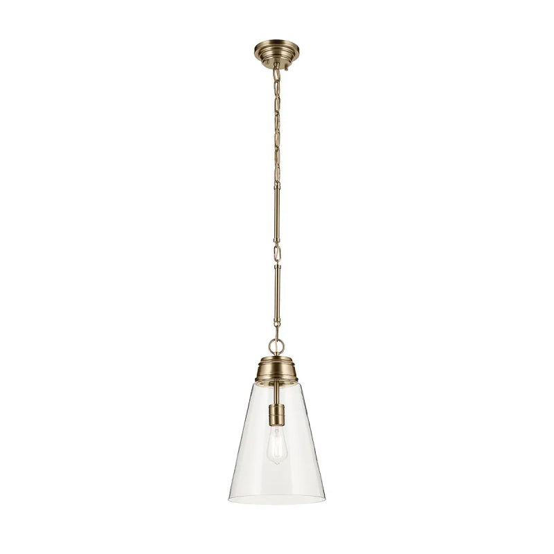 Kichler 52661 Marsailli 1-lt 12" Pendant - Champagne Bronze Clear Glass