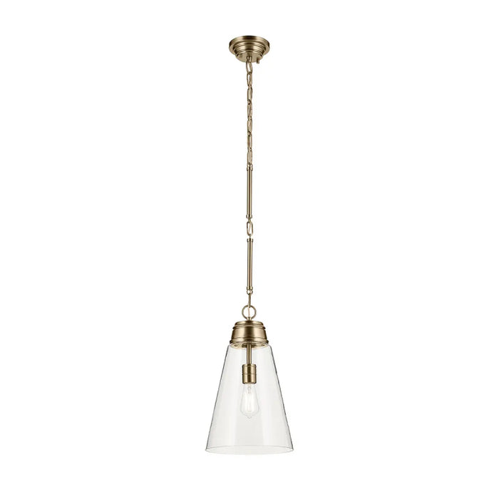 Kichler 52661 Marsailli 1-lt 12" Pendant - Champagne Bronze Clear Glass