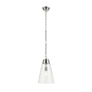 Kichler 52661 Marsailli 1-lt 12" Pendant - Polished Nickel Clear Glass