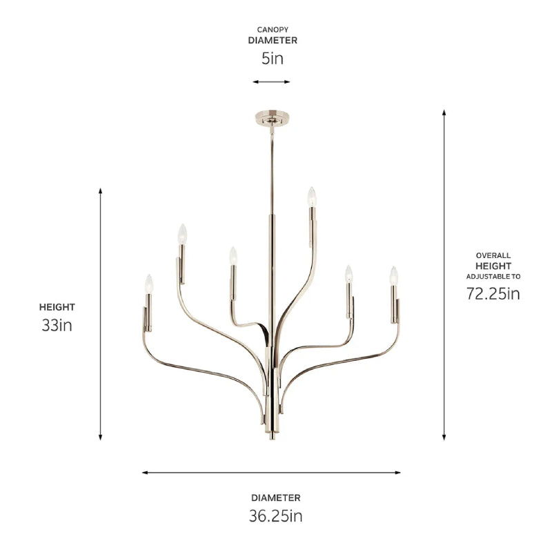 Kichler 52673 Livadia 6-lt 36" Chandelier