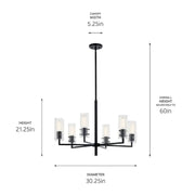 Kichler 52679 Velestino 6-lt 30" Chandelier