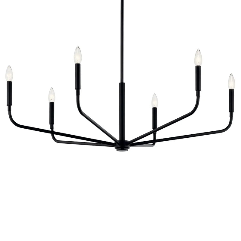 Kichler 52719 Madden 6-lt 38" Chandelier-Black