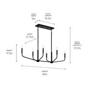 Kichler 52721 Madden 6-lt 45" Linear Chandelier