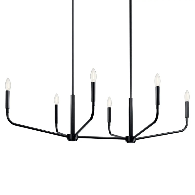 Kichler 52721 Madden 6-lt 45" Linear Chandelier - Black