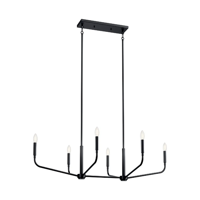 Kichler 52721 Madden 6-lt 45" Linear Chandelier - Black
