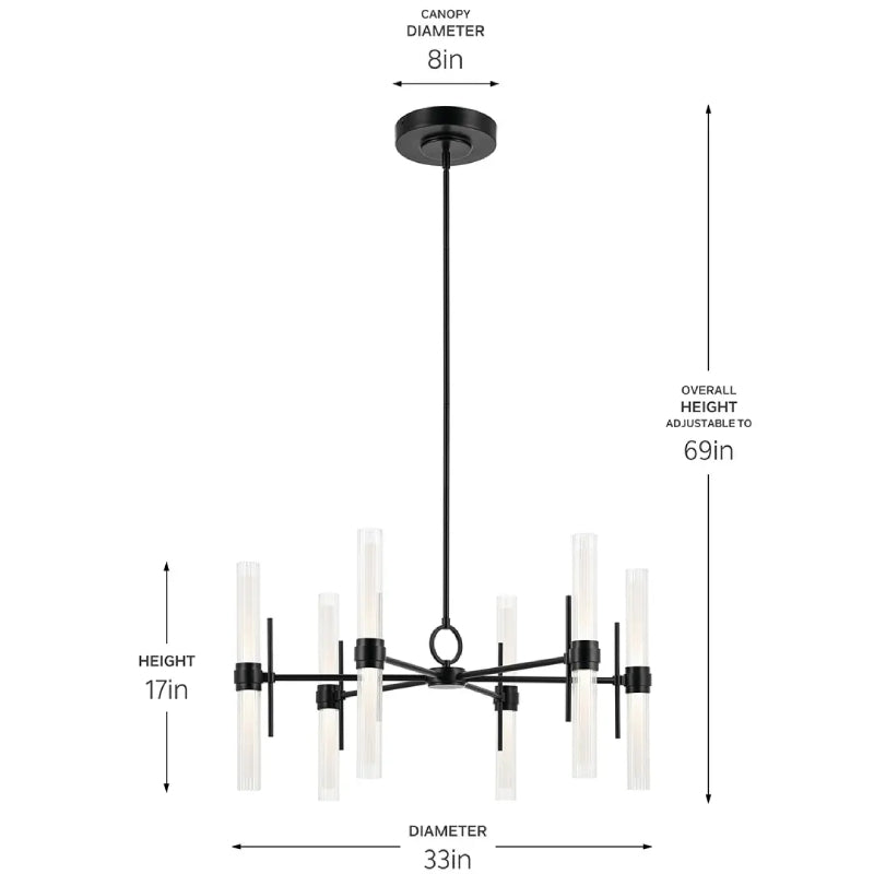 Kichler 52752 Riven 12-lt 33" LED Chandelier