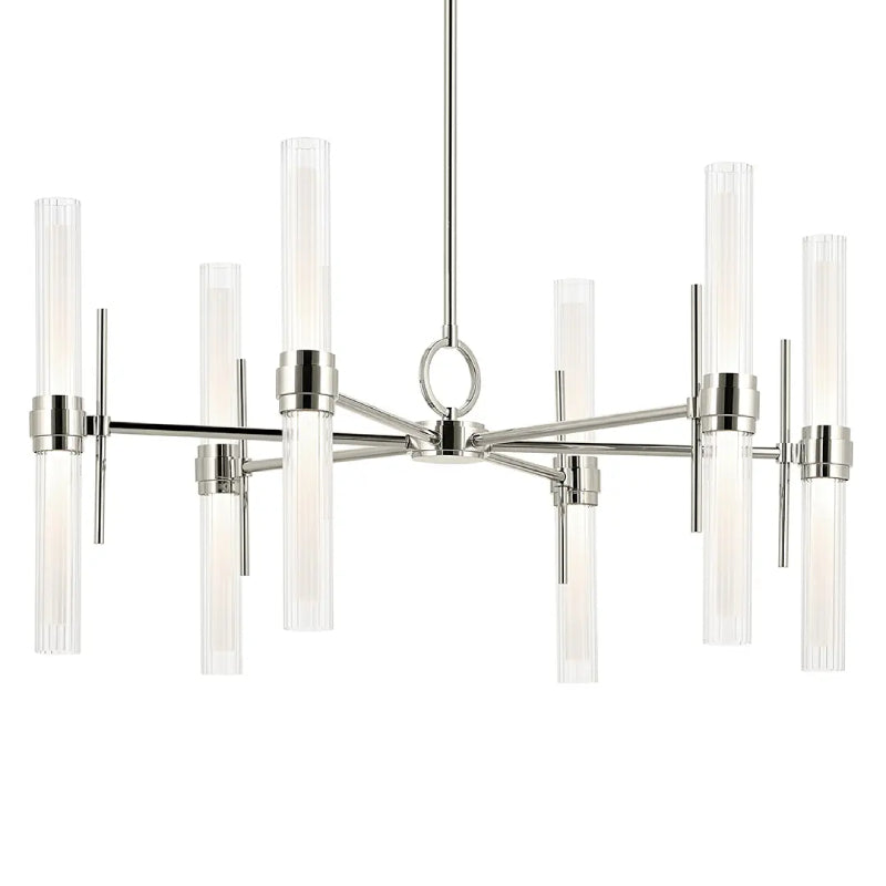 Kichler 52752 Riven 12-lt 33" LED Chandelier - Polished Nickel