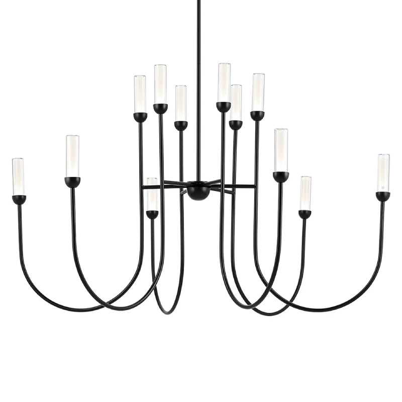 Kichler 52758 Moraine 12-lt 50" LED Chandelier - Black