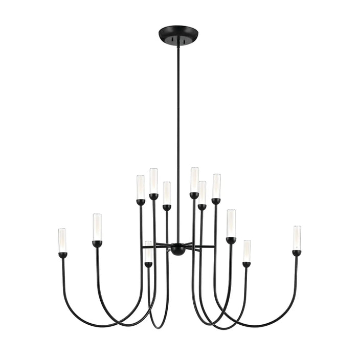 Kichler 52758 Moraine 12-lt 50" LED Chandelier - Black