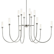 Kichler 52758 Moraine 12-lt 50" LED Chandelier - Polished Nickel