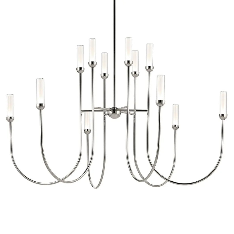 Kichler 52758 Moraine 12-lt 50" LED Chandelier - Polished Nickel