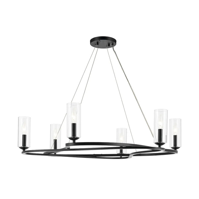 Kichler 52771 Harpin 6-lt 38" Chandelier - Black