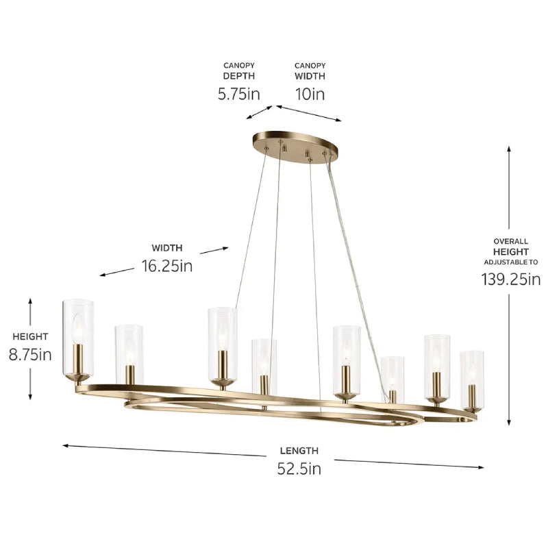 Kichler 52772 Harpin 8-lt 53" Chandelier